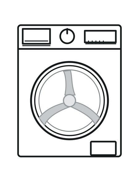 Illustration einer Frontlader-Waschmaschine