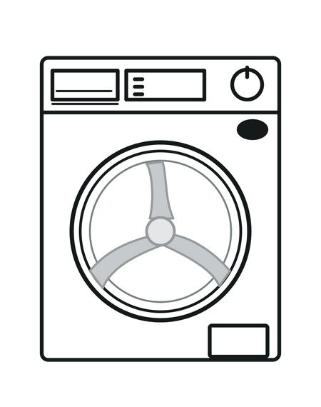 Illustration einer HE-Waschmaschine